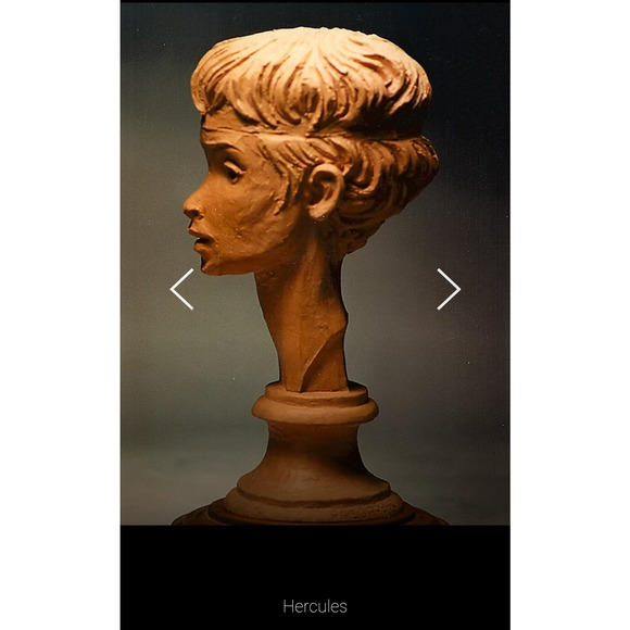 RARE Fred Press Vintage Mid Century Bust Sculpture Greek Hercules as Child Youth - Picture 10 of 10